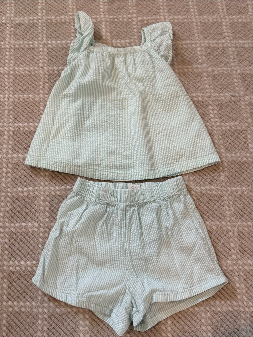 H&M Mint Green Seersucker Girls Matching Set